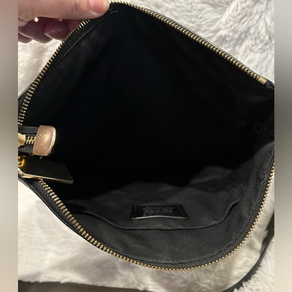 Coach Black Pebble Leather Crossbody Purse with Gold Fixtures - Picture 3 of 3